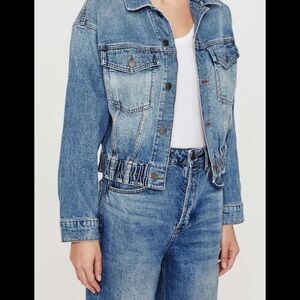 AG Arllow Cropped Trucker Denim Jacket Size Small